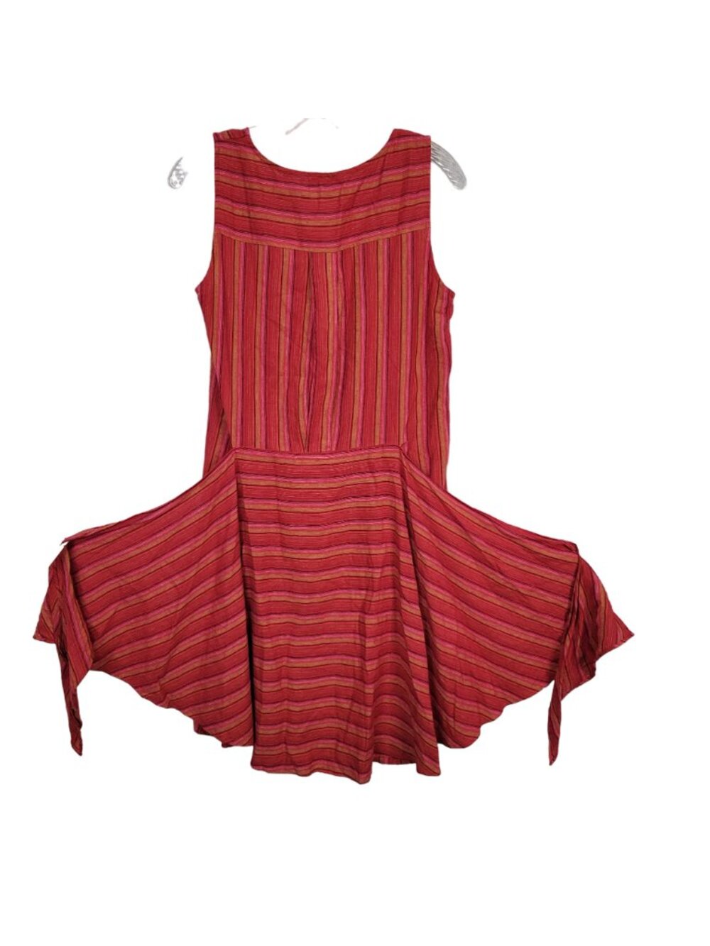 Drew Size S Dress Desert Stripe Sarong Skirt Linen Rayon Sleeveless Pullover Red - Picture 7 of 16